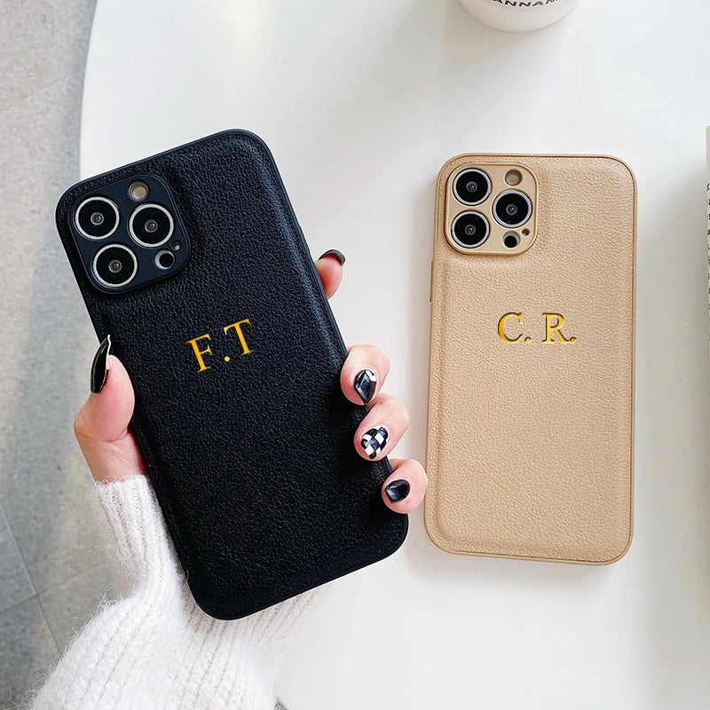 ⭐ Custom Initial Leather Case