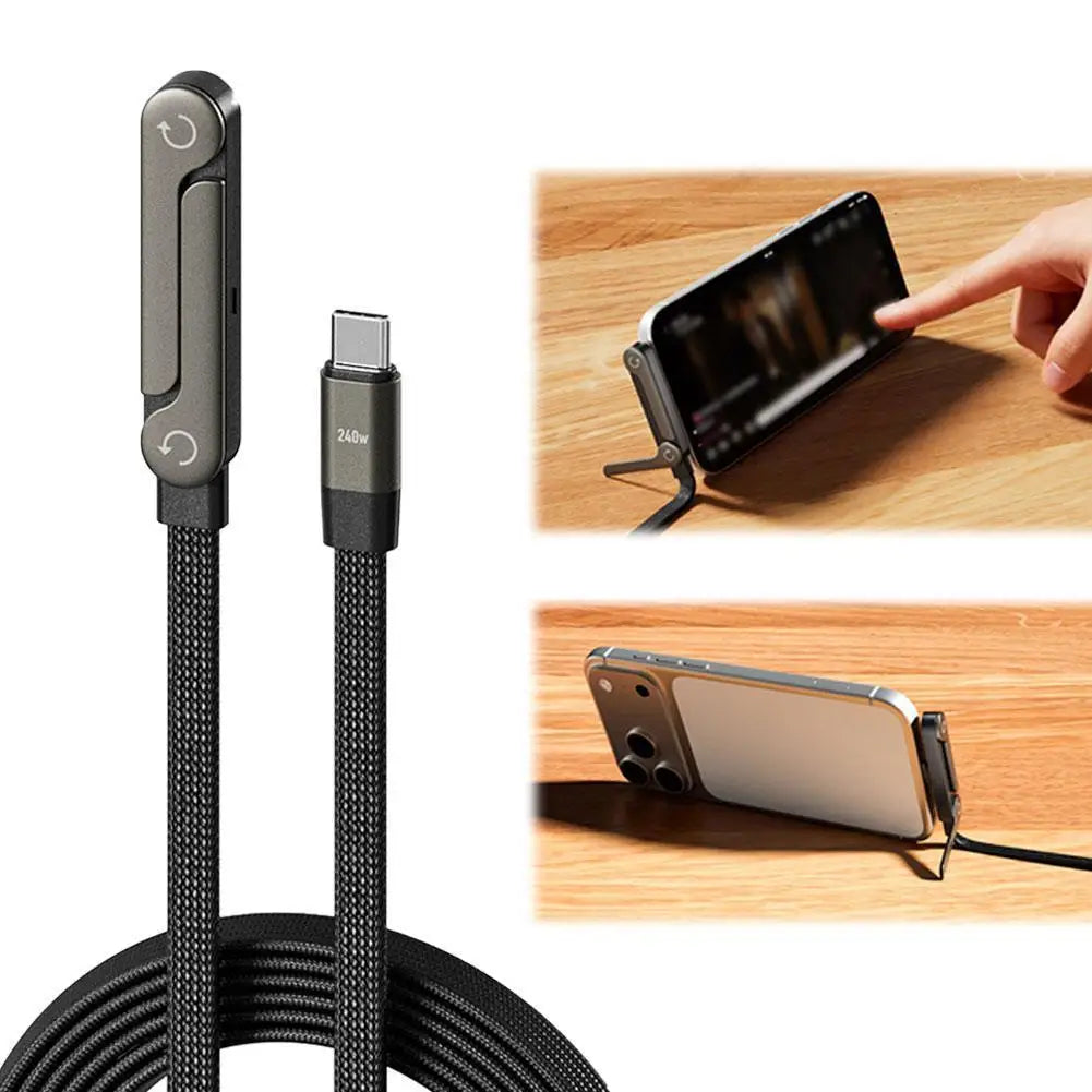 240W Fast Charging Foldable Mobile Phone Holder Data Phone Multi-Angle Adjustment Charging Non-Stop Cable Holder