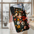solid Tempered Glass Flowers Back Cover decorated with flowers