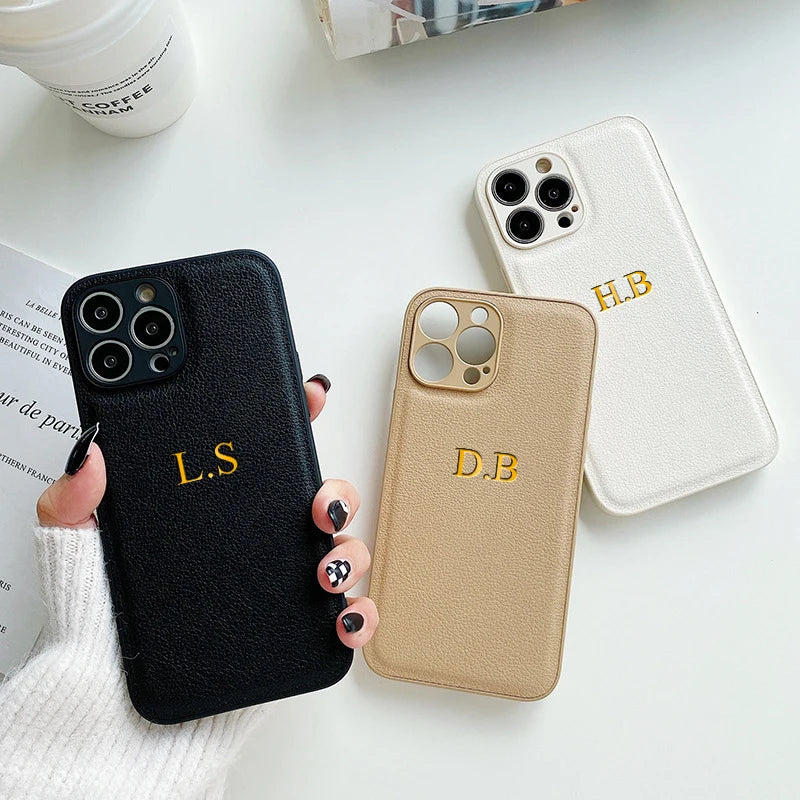 ⭐ Custom Initial Leather Case