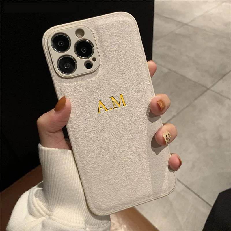 ⭐ Custom Initial Leather Case