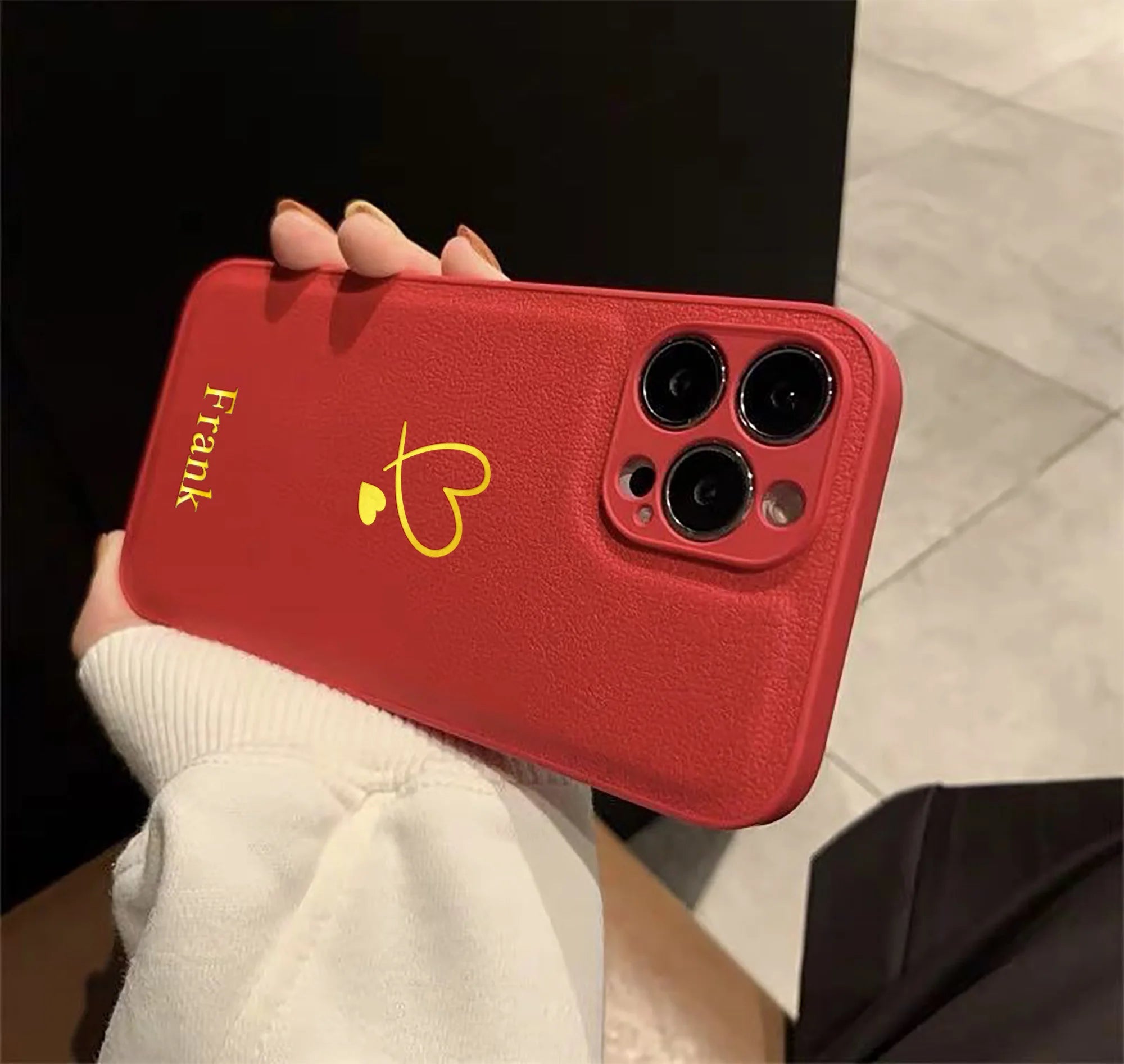 Heart Monogram Leather Case ❤️📱✨