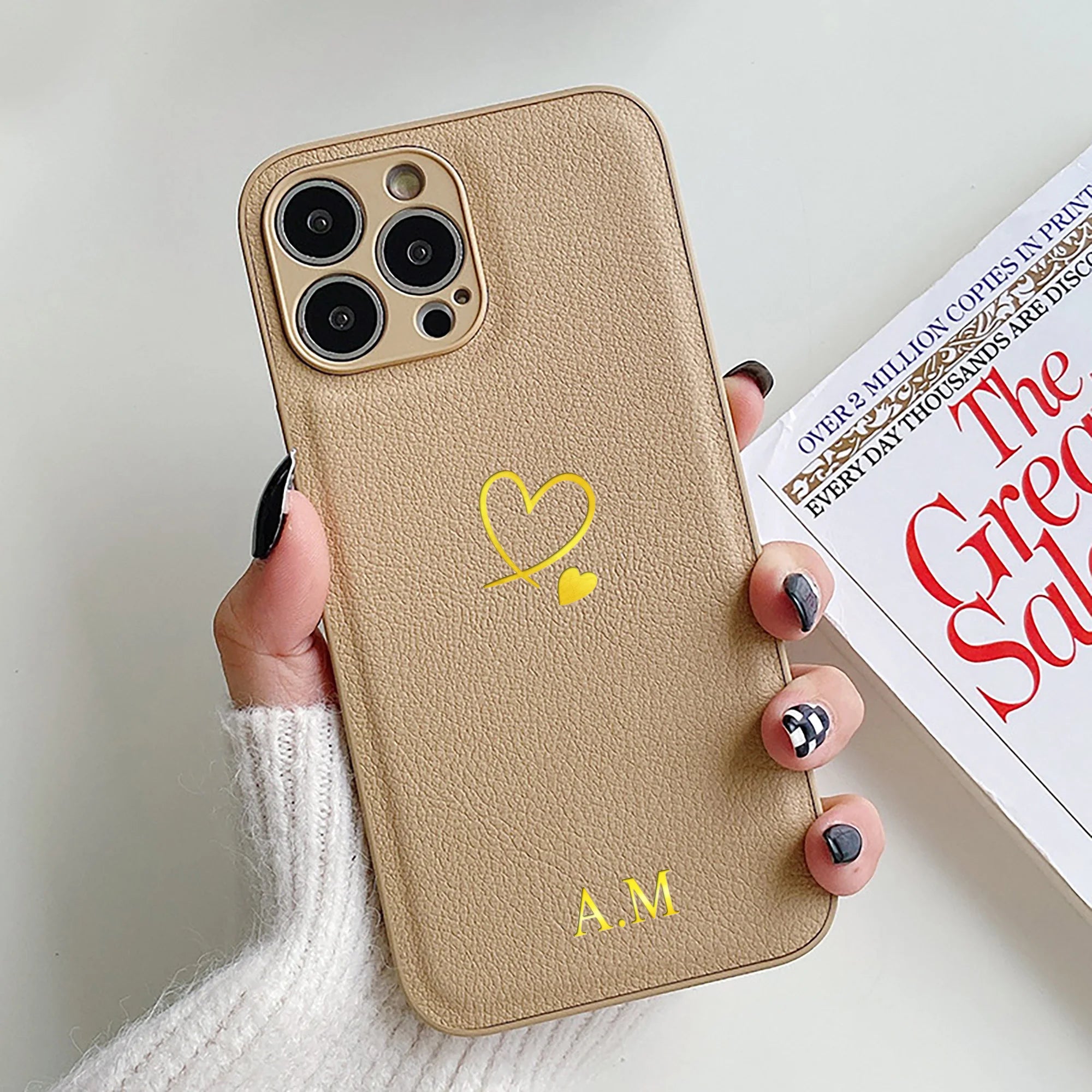 Heart Monogram Leather Case ❤️📱✨