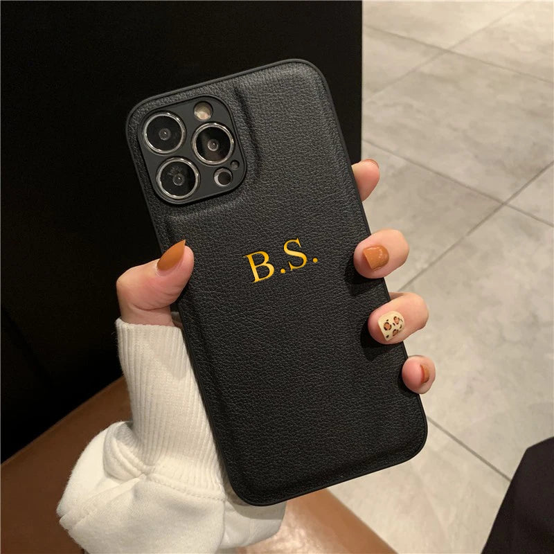 ⭐ Custom Initial Leather Case