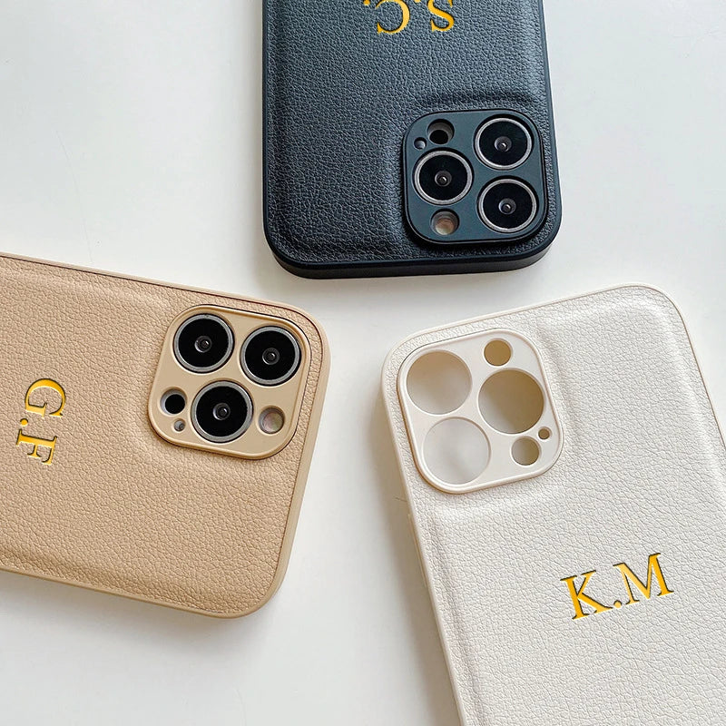 ⭐ Custom Initial Leather Case